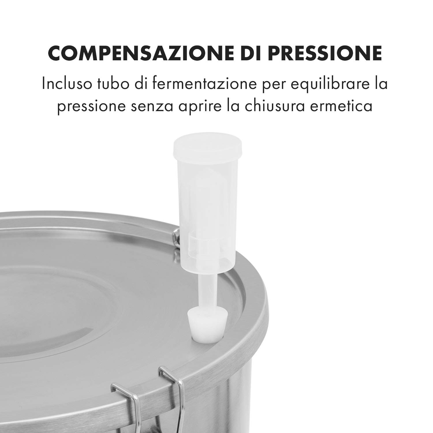 Klarstein Gärkeller Impianto per la produzione di birra - con termometro, Pentola conica, per fare la birra o fermentare il vino, Airlock: coperchio ermetico, Rubinetto, Variante: Pro, 30 litri
