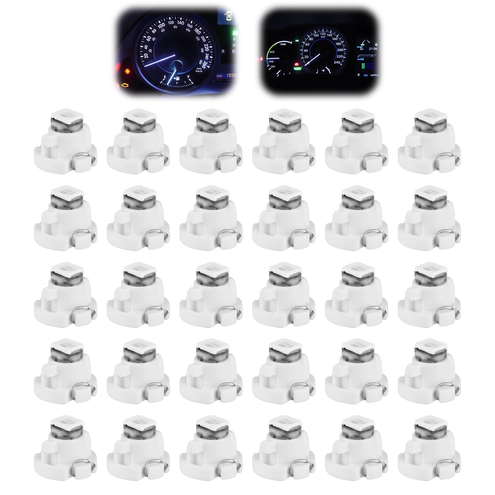 30 Pack T3 LED Dash Bulbs, 8mm Base 3030 SMD LED Instrument Cluster Light Replacement for Automotive HVAC AC Heater Panel Gauge Shift Indicator Map Dome (Blue Light)