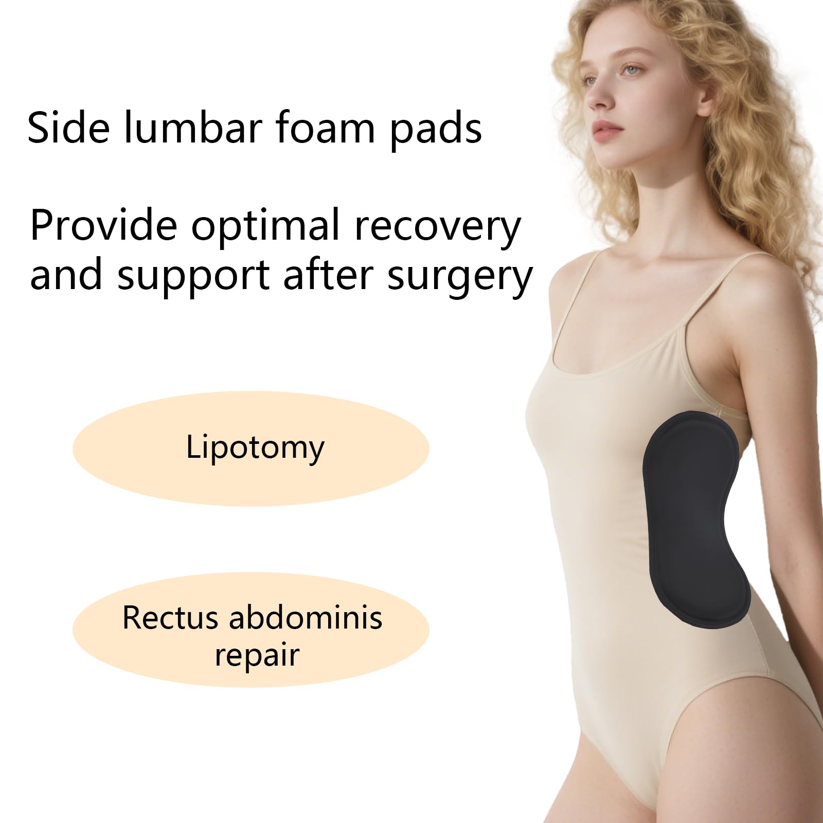 lasuroa 2 Almohadillas de Espuma Posoperatorias para Liposucción, Protectores Laterales 30 x 14 cm Tablas Compresión Laterales Antiflacidez para Recuperación de Cirugía y Liposucción Abdominal