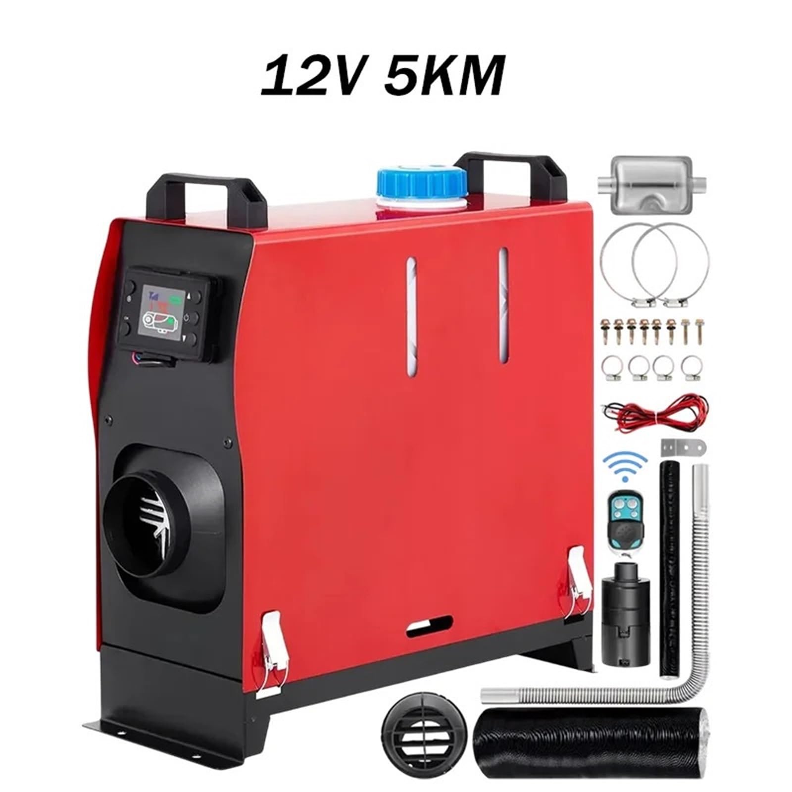 nagrzewnica powietrza Zintegrowany Podgrzewacz Powietrza Na Olej Napędowy 8 KW, 12 V, Mały Podgrzewacz Z Przełącznikiem LCD I Pilotem Do Samochodów Osobowych, Kamperów(5KW 12V)