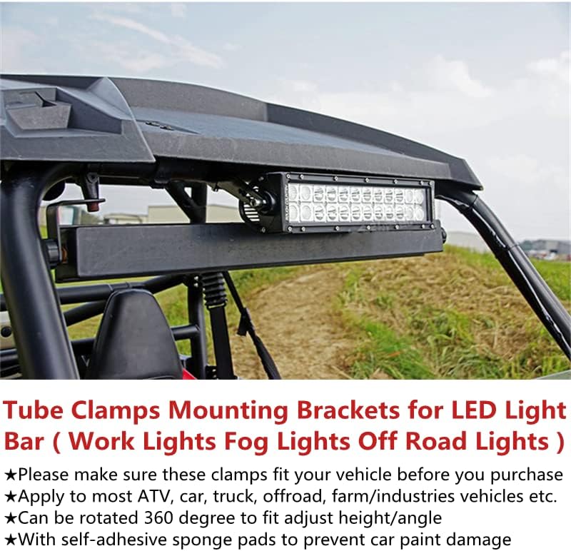Miniatura 4 de Qiilu Soportes de montaje para barra de luz LED, 2 piezas de barra de luz todoterreno para automóvil, camión, ATV, soporte de montaje, kit de