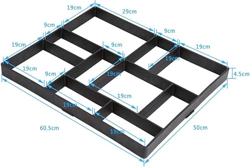 Miniatura 7 de Pavimentadora de pavimentación de 23.62 x 19.69 x 1.6 pulgadas, decoración de pasarela de pavimento de hormigón, 10 rejillas