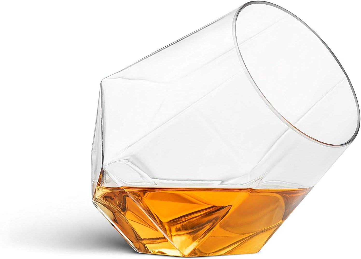 Munfix Plastic Stemless Wine Glasses 32 Pack - Diamond Shaped Unbreakable Disposable 12 Oz Clear Plastic Wine Champagne Whiskey Cups, Shatterproof Recyclable and BPA-Free