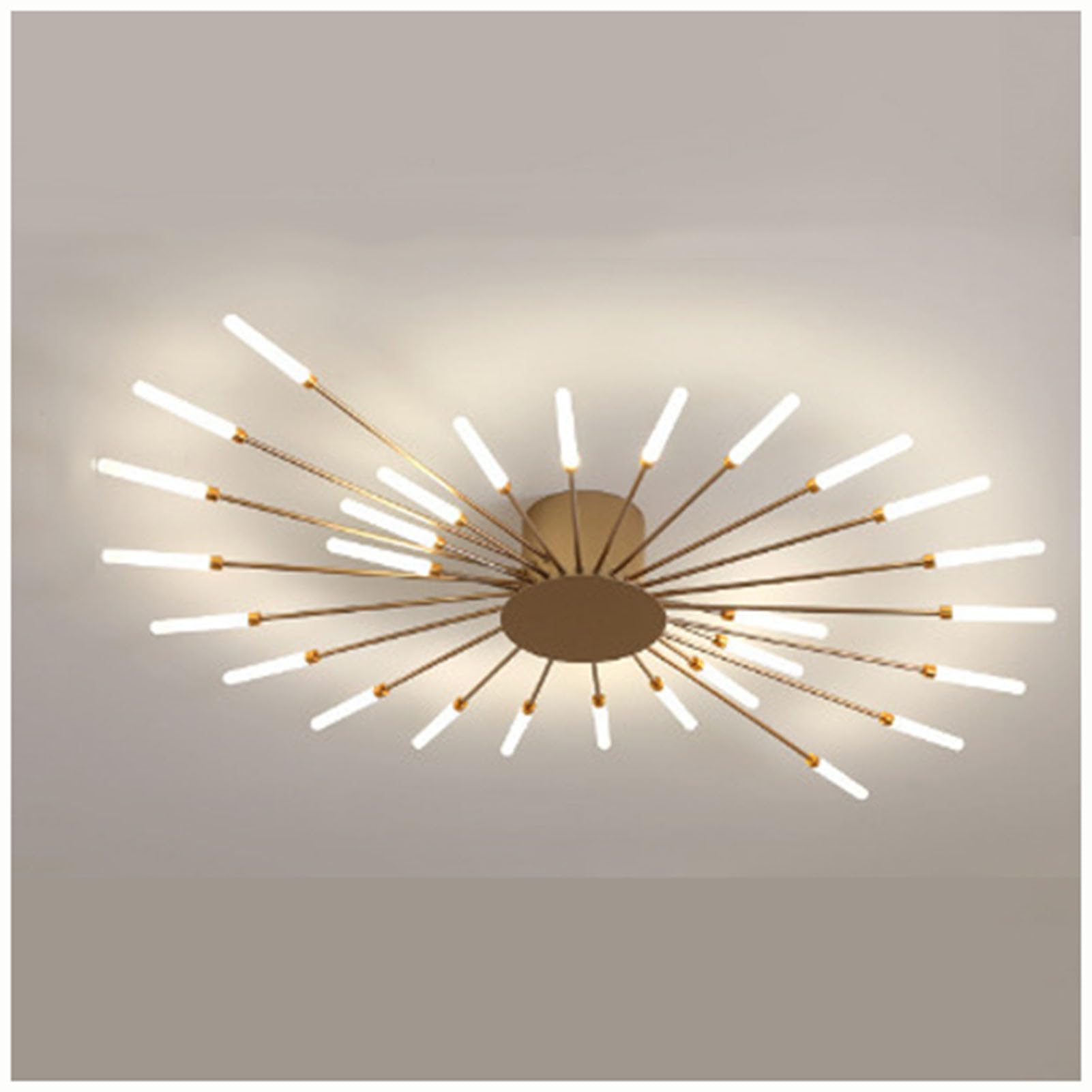 Lampa sufitowa wpuszczana w płomień, lampa wisząca do jadalni, nowoczesna ściemnialna lampa sufitowa led, do sypialni, salonu,Gold (b),105 * 9 cm