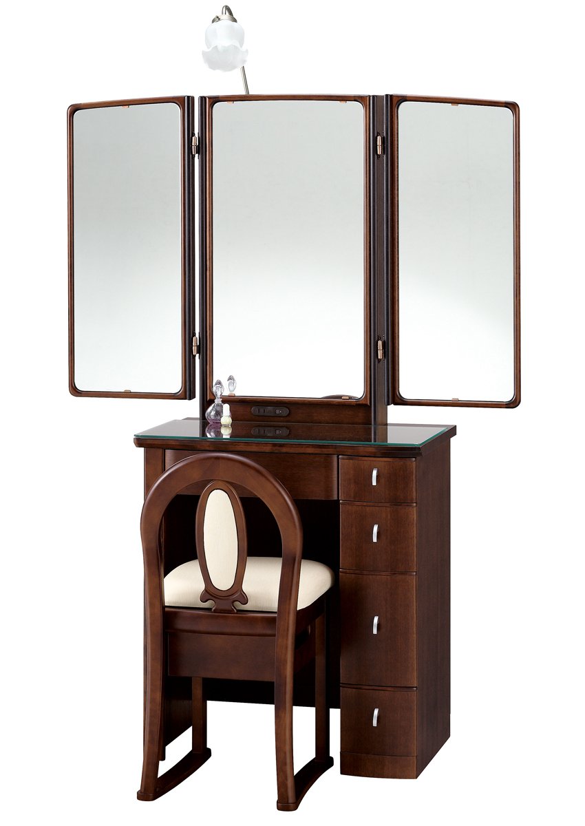 Amazon｜PLUS ONE 三面鏡 ドレッサー 化粧台 カレン65 収納付 幅65cm