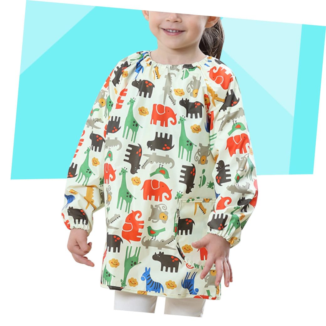 Didiseaon Delantal de Pintura para Bata de Arte Manga Larga Color Amarillo M Ropa Protectora Transpirable y Resistente a Manchas para Manualidades y Dibujo