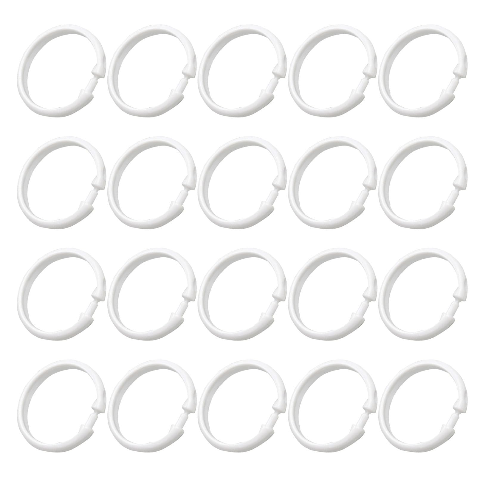 Healeved Ganci Anelli Rotondi 55 Pezzi in Plastica Bianca per Tende da Doccia Eleganti e Moderni Compatibilità Versatile e Alta capacità di Carico per Bagni e Ambienti Living