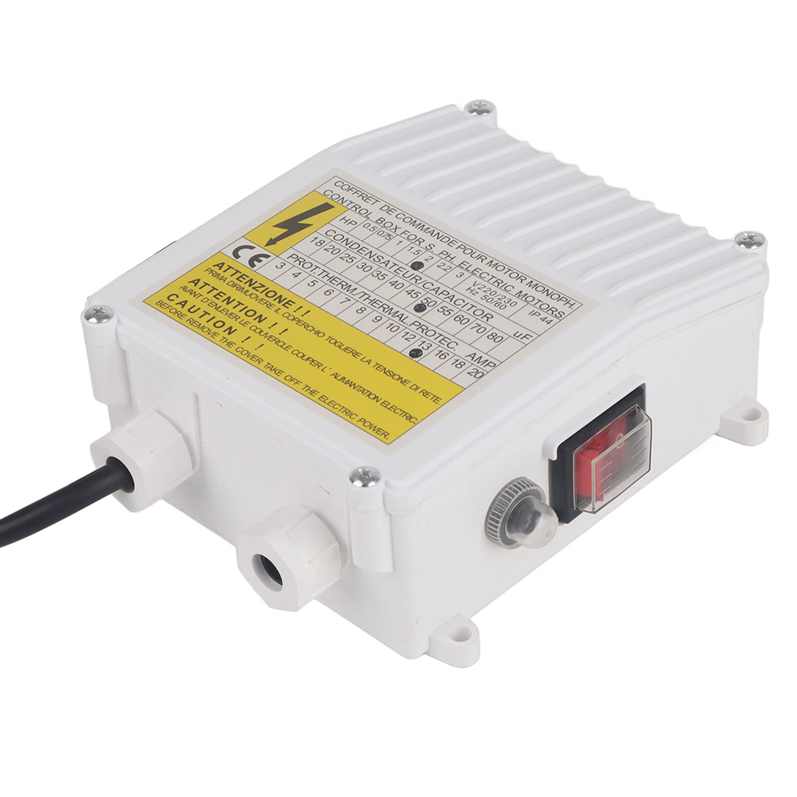 Controlador de Bombas Sumergibles Caja de Control de Bomba con Controlador de Disyuntor de Protección Térmica para Bombas Sumergibles, Bombas de Succión Domésticas (1500W Enchufe