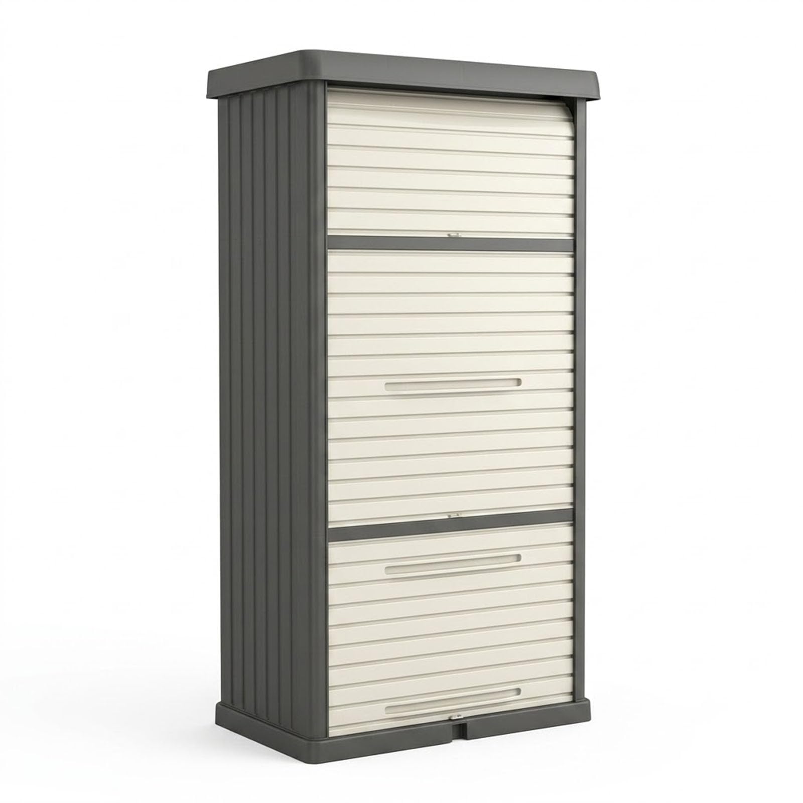 Abri de rangement en plastique étanche avec portes coulissantes gain de place