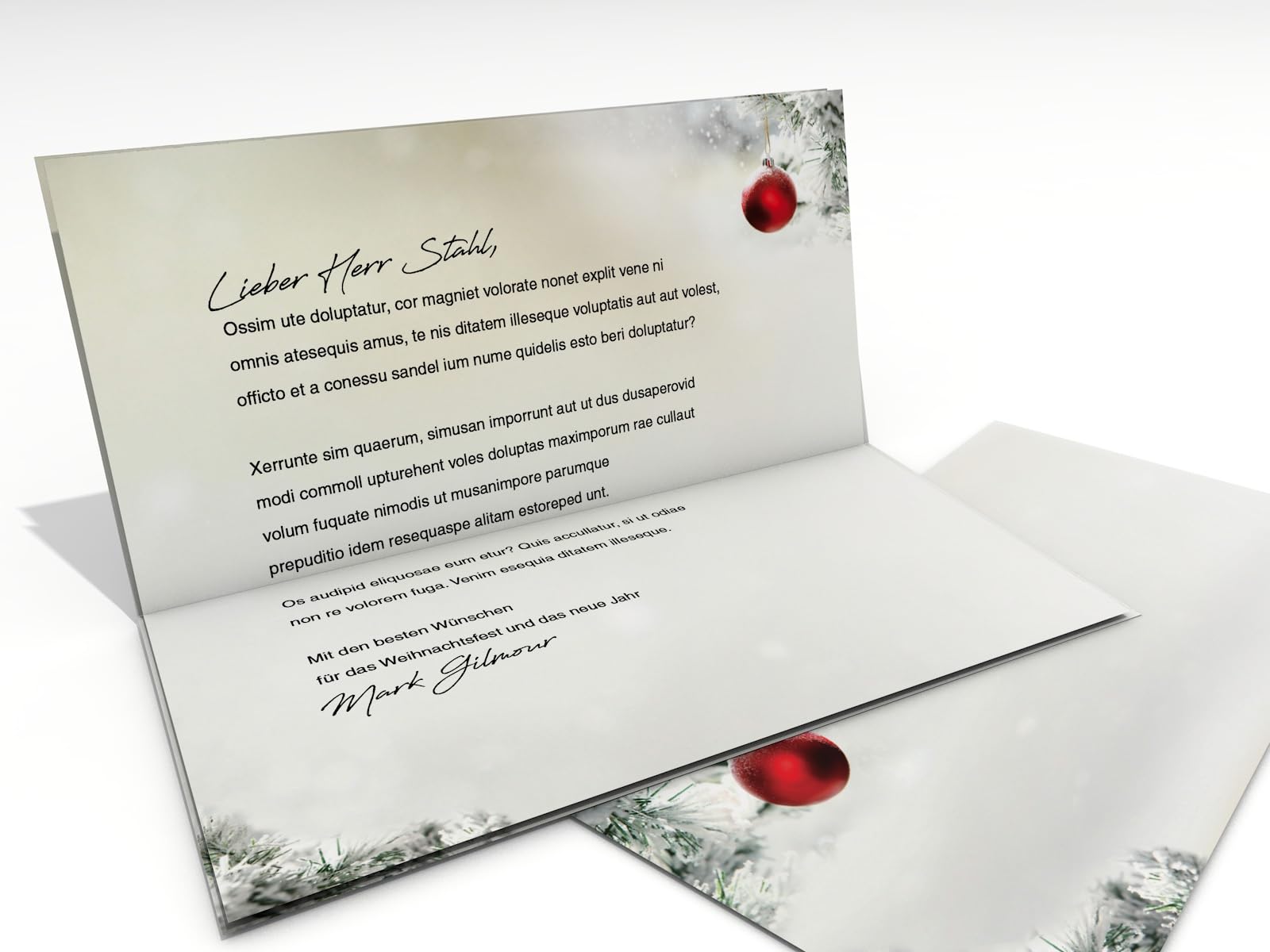 Weihnachtskarten Stille Nacht | DIN LANG Klappkarte mit passendem, bedruckbaren Einleger | optional mit passenden Kuverts (100 Karten + 100 Einleger)