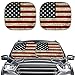 HUGS IDEA Pare-soleil de voiture pour femme Drapeau américain 2 pièces Anti-UV Isolation thermique Accessoires Auto Pare-soleil