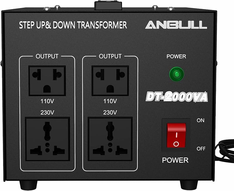 Voltage Converter 2000 Watt Voltage Transformer(110V to 230V,230V to 110V) | Heavy Duty Transformer,Circuit Breaker Protection,(110V to 230V,230V to 110V)for Global Household Appliances