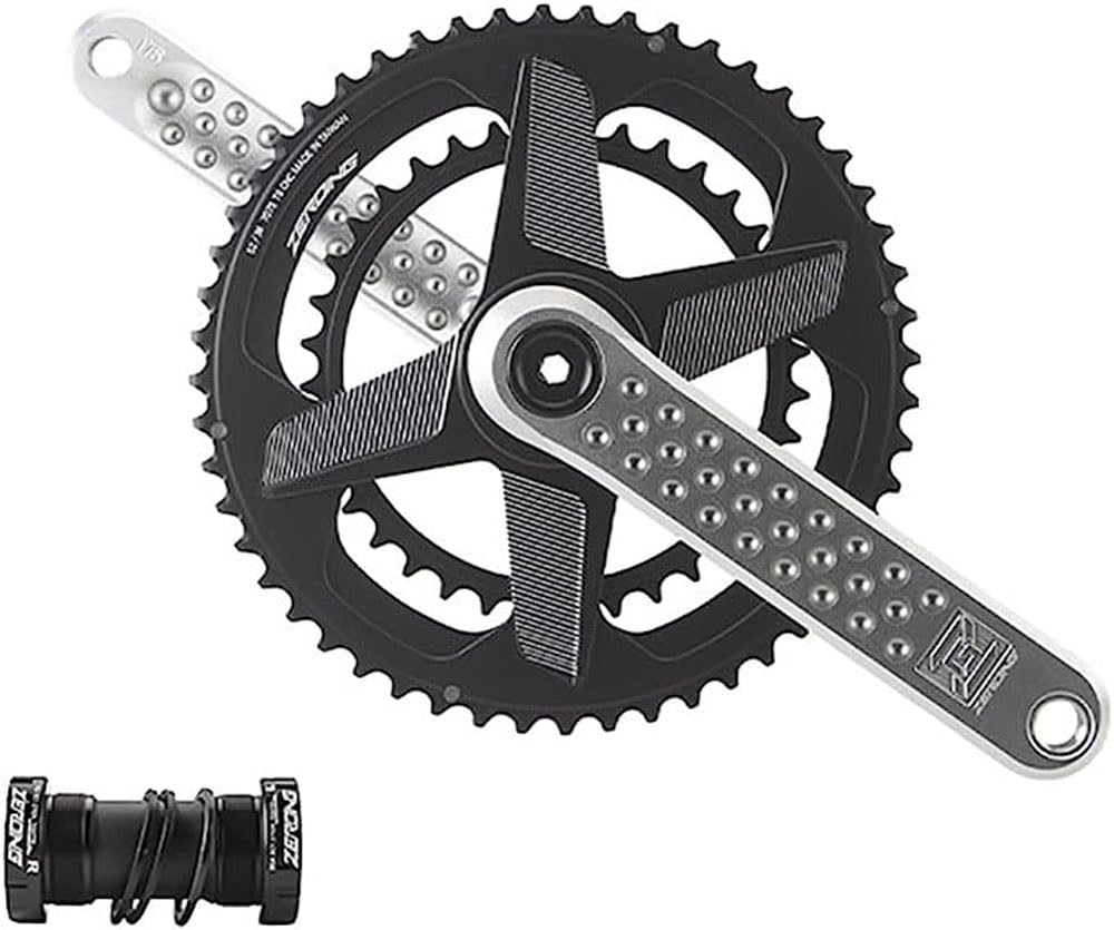 Pedivelle MTB Set di pedivelle per Bicicletta 50-34T/52-36T/53-39T Doppia Corona Pedivelle Cave integrali 165mm/170mm/175mm Bracci pedivella Adatti alla Maggior Parte delle bicicle