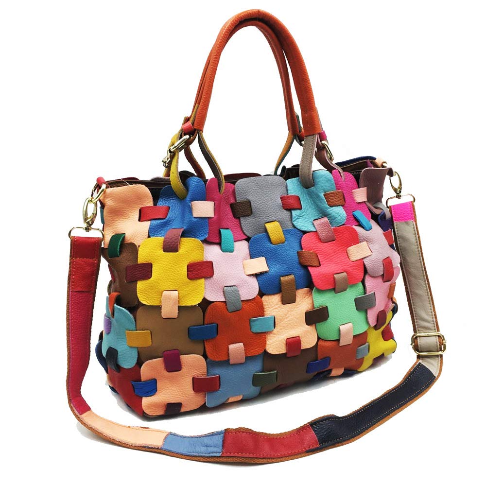 Bolso geométrico cuadrado de las mujeres del diseño del cuero de las señoras del bolso del totalizador multicolor bolsos de la manera