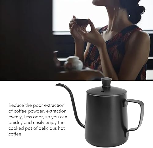 Miniatura 8 de Hervidor de café para verter sobre el café, boquilla de cuello de cisne de acero inoxidable para verter sobre la tetera de café, tetera larga y