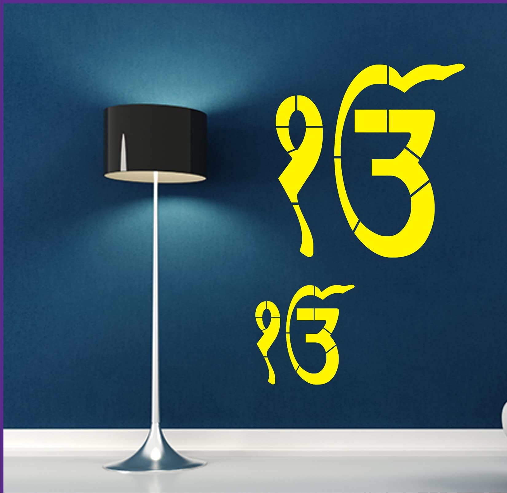 DECOWALL® Ik Onkar Symbol Plastic Reusable Stencil for Wall Painting Decor/DIY Sheet (PVC 16 x 24 Inch, Multicolour)