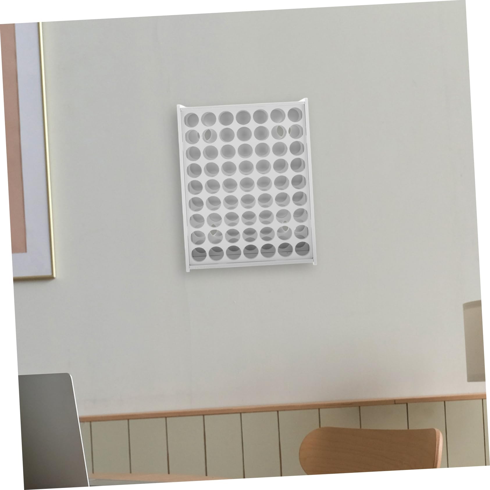 Organizzatore Verticale per Vernici Artigianali da Parete, Plastica Bianca, Design Minimale, Facile da Installare, per Casa e Laboratorio