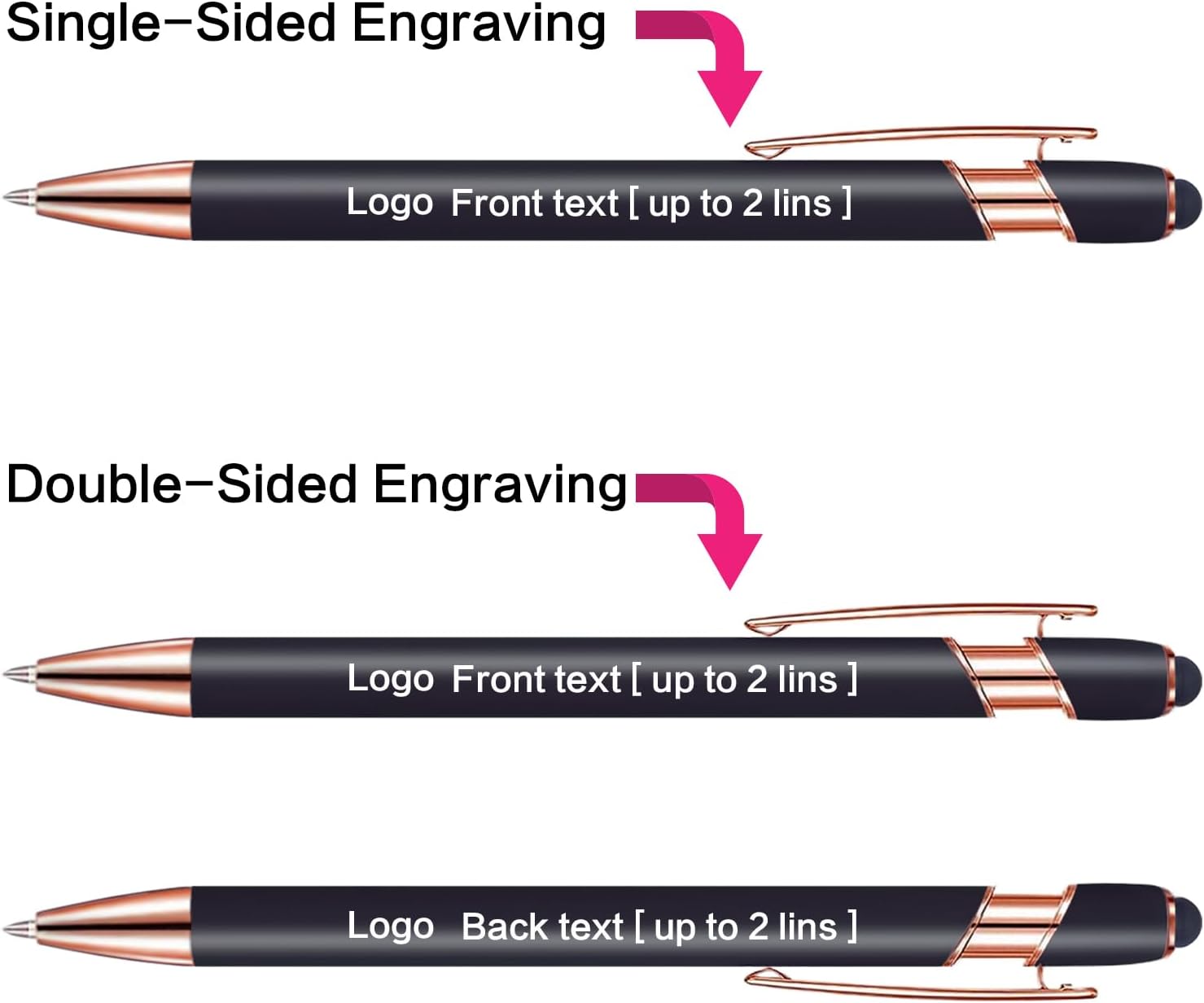 Touch-Sensitive Custom Pens with Logo/Text/Name Printing - Bulk Personalized Ballpoint Pens for Corporate Gifts, Graduation Party Favors (5-2000pcs) - Image 5