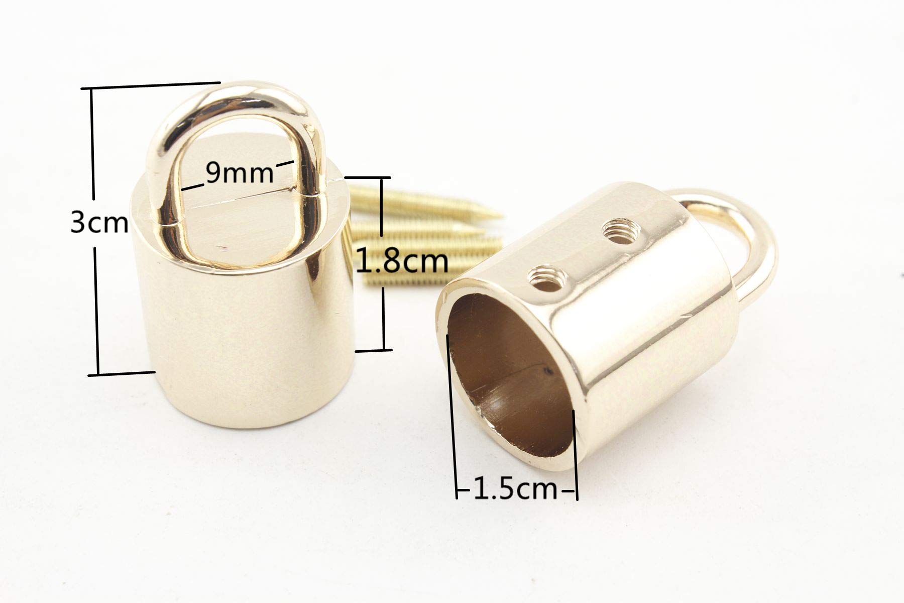 3dancraftit Heavy Duty zinc alloying Tassel Keychain Rope Cord end caps Stopper with Keychain for Bag Purse Handles 5/8