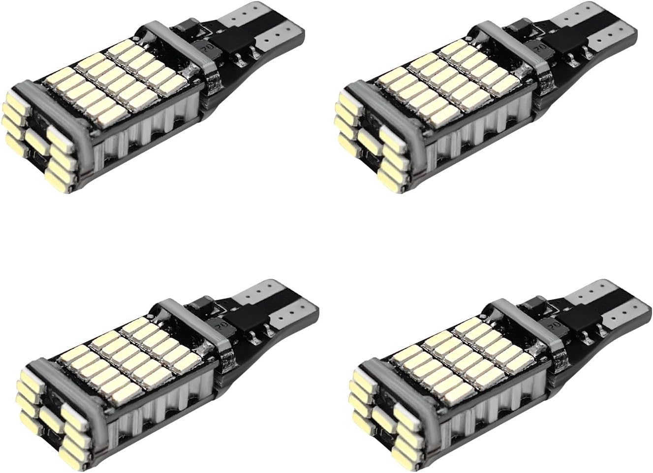 4 PCS LED Reverse Lights, T15 4014 45SMD Back Up Light Turn Signal Bulb, 6500K Super Bright Stop Light Bulbs Brake Lights for Cars Trucks RVs, Universal Car Accessories (White)