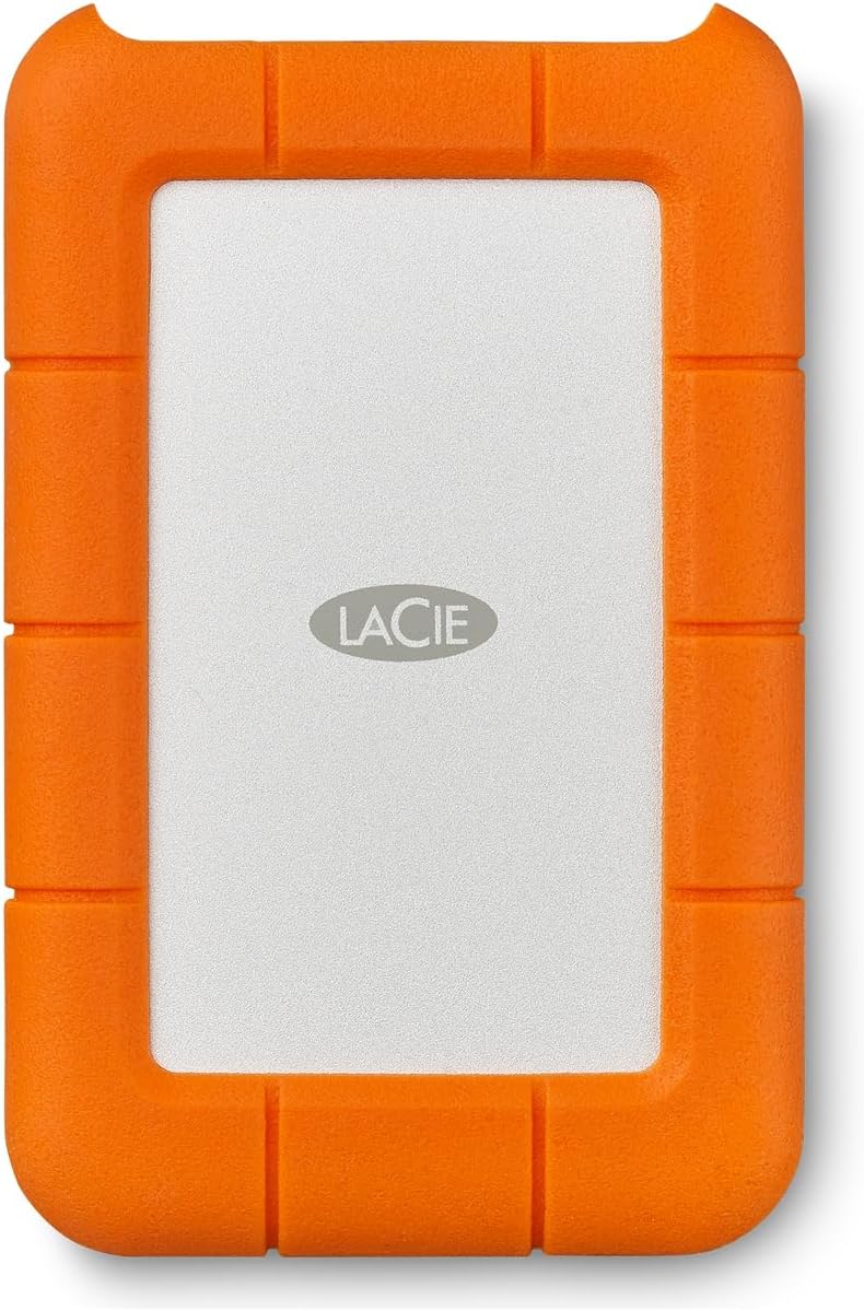 LaCie Rugged Mini external SSD 1TB, 40 Gb/s, 2.000MB/s, compatible with PC Mac iPad & iPhone, Data Rescue Services (STMF1000400)
