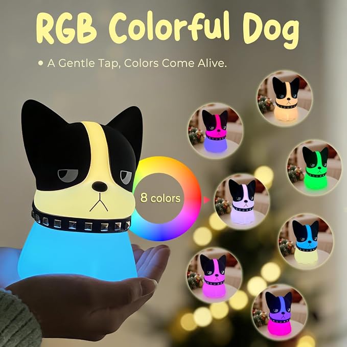 Lámpara de Noche para Perros, Lámpara de Silicona Segura, Regalo Infantil, Luz RGB y 3 niveles de Calidez, Decoración para Zona Infantil miniatura 2