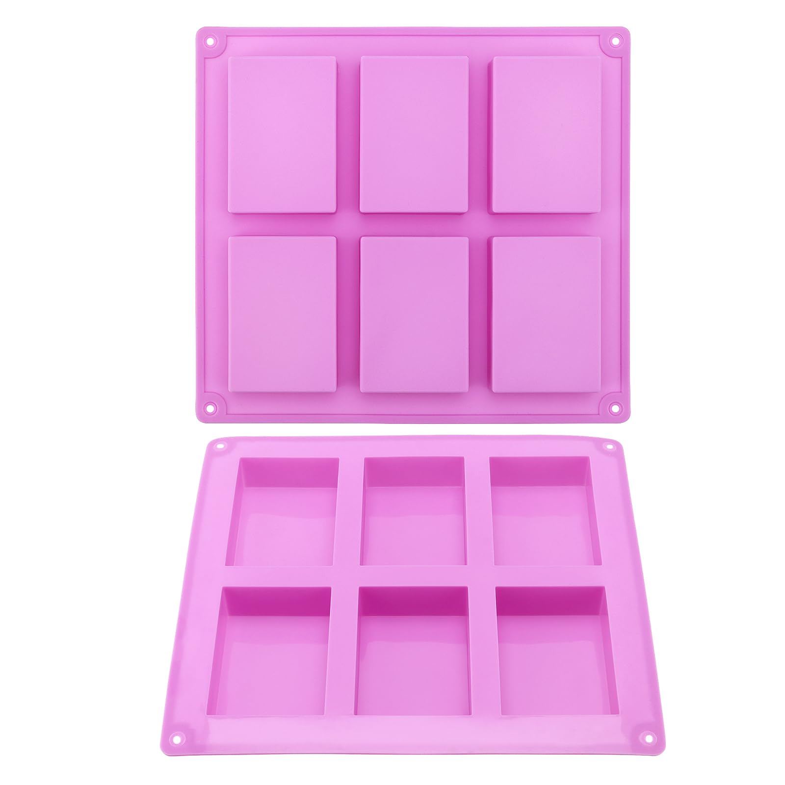 6 stampi rettangolari in silicone per sapone fatto in casa, 6 pezzi