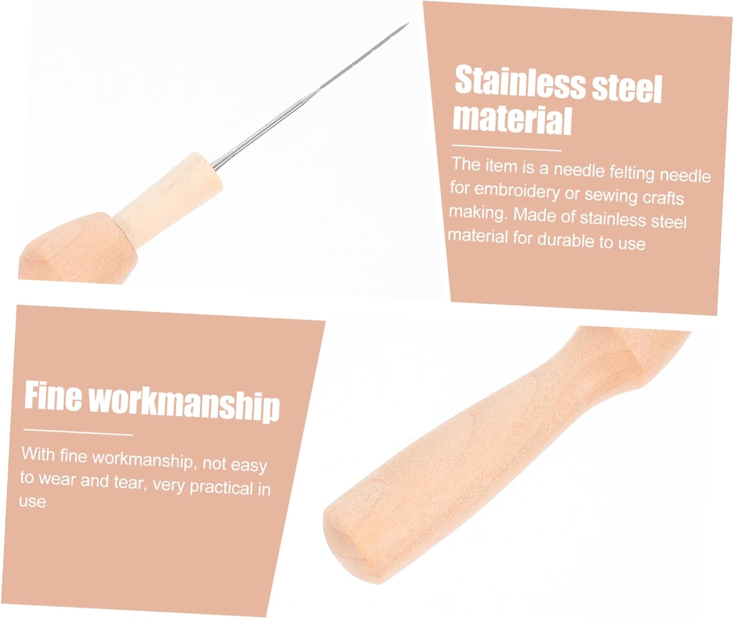 ARTIBETTER 5pcs Stainless Steel Needle Felting Tools Durable Craft Wool Needles for DIY Projects Suitable for Wool and Non-Woven Fabrics