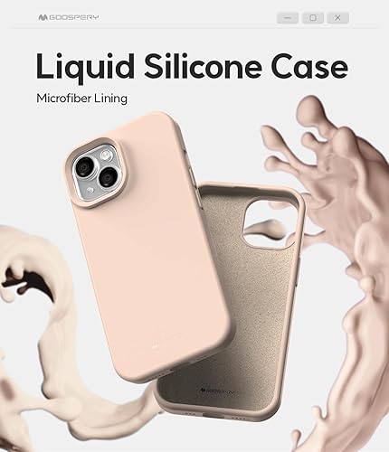Miniatura 3 de GOOSPERY Funda de silicona líquida compatible con iPhone 15, suave al tacto, protección de cuerpo completo, a prueba de golpes, con forro de