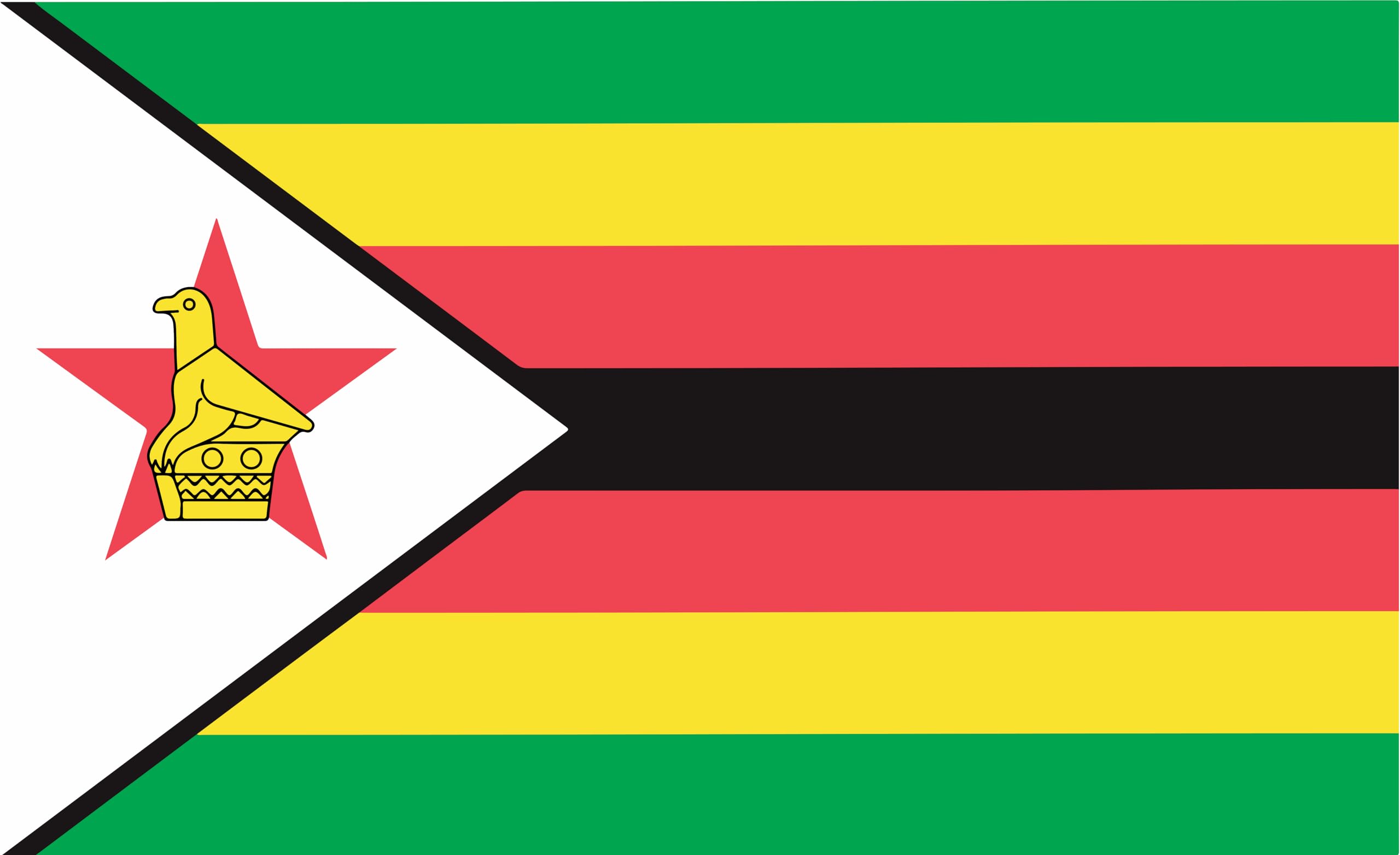 Drapeau du Zimbabwe de qualité supérieure 250x150 avec finitions ultra