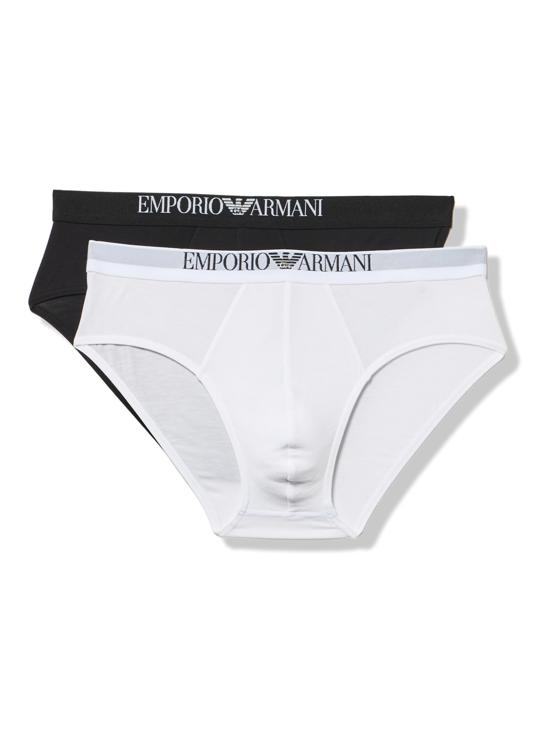 EMPORIO ARMANI Herren-Slips, schwarz/weiß, S