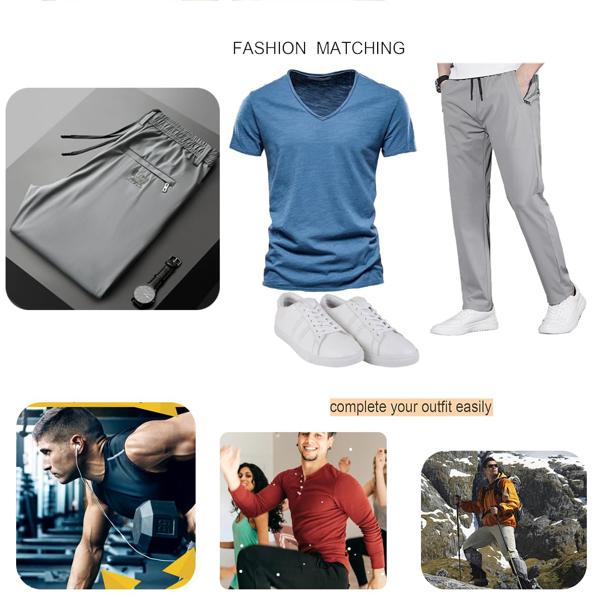 LTHTX Leenfort Heren Broek, 2024 Mode Heren Stretch Broek, Unisex Ultra Stretch Sneldrogende Broek voor Vissen Atletisch Wandelen (groen, 34