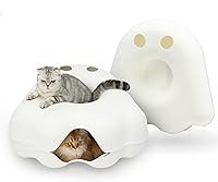 Vista 34 de Cattasaurus Peekaboo - Cueva para gatos, extra espaciosa para múltiples y grandes gatos de más de 12 libras, camas desmontables para gatos