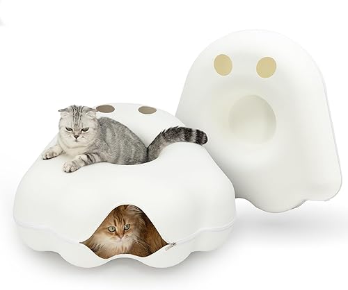 Miniatura 34 de Cattasaurus Peekaboo - Cueva para gatos, extra espaciosa para múltiples y grandes gatos de más de 12 libras, camas desmontables para gatos de
