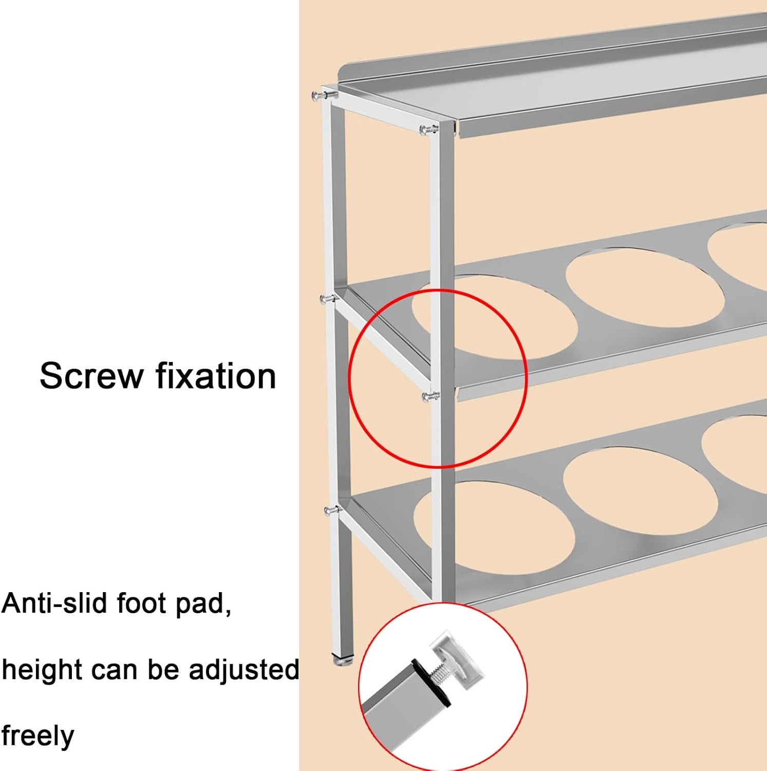 Pizza Topping Station, Stainless Steel Food Serving Tray Seasoning Rack Wall-Mounted Ingredients Food Container Condiment for Prepping Ingredients (Silver 57X18.5X51.5CM)