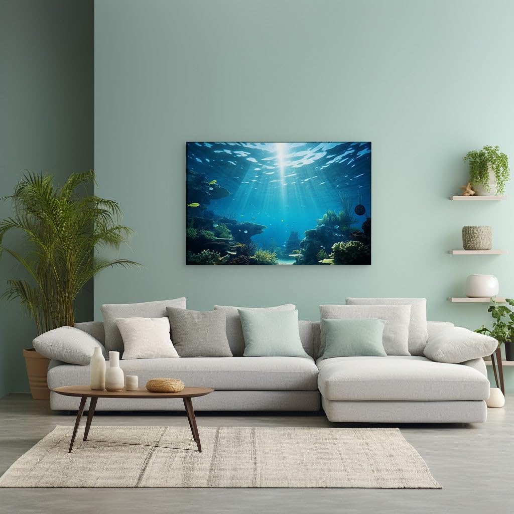 Canvas for Living room. Diving into the Colorful Harmony of the Ocean's Depths, 27 x 18 inch Canvas Wall Art - Contemporary Masterpieces - Modern Home Decor