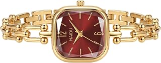 Women's Jewel-Encrusted Chain Bracelet Watch, Elegant Square Dial Wrist Watch, Minimalist Luxury Fashion Quartz Watch for Ladies