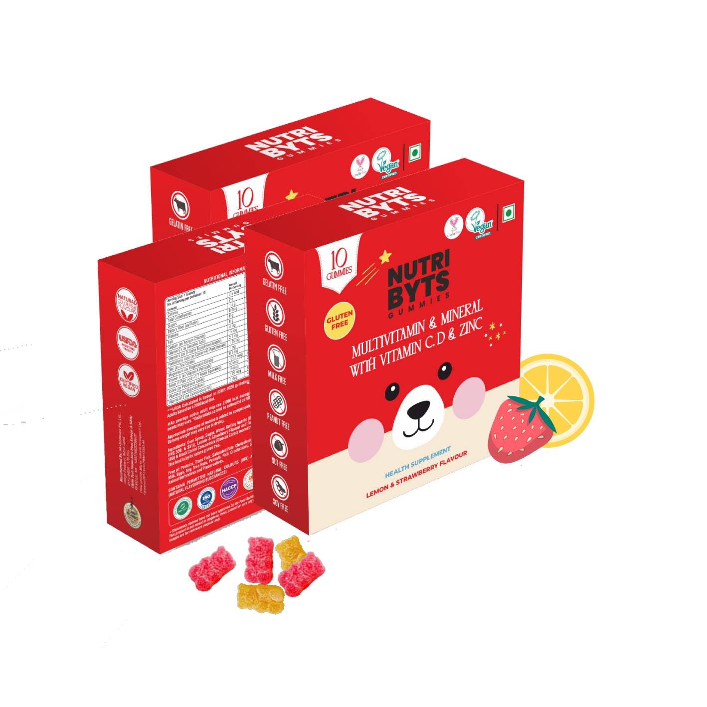 NutriByts Multivitamin Gummies for Kids- 30 Gummies- Pack of 3 Boxes | Immunity Boost | Bone Health | Complete Nutrition Support| Vitamin C, D, E & Zinc (B0CDYVW673) Amazon Price History, Amazon Price Tracker