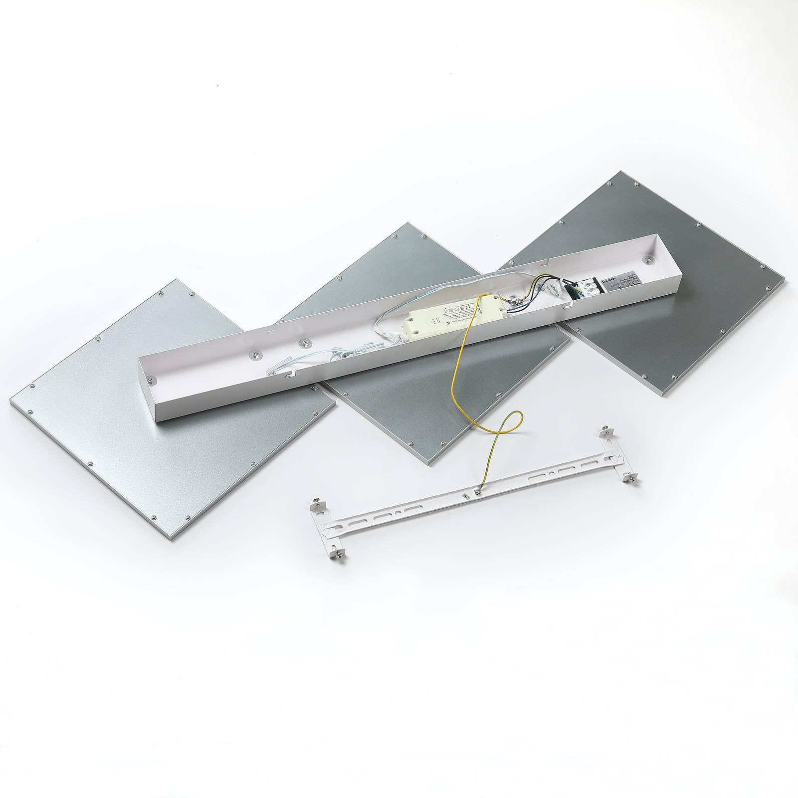 Lucande LED Deckenleuchte Ilira dimmbar mit Leselampe (Modern) in Alu aus Aluminium (3 flammig,) - Lampe Deckenlampe Küchenleuchte