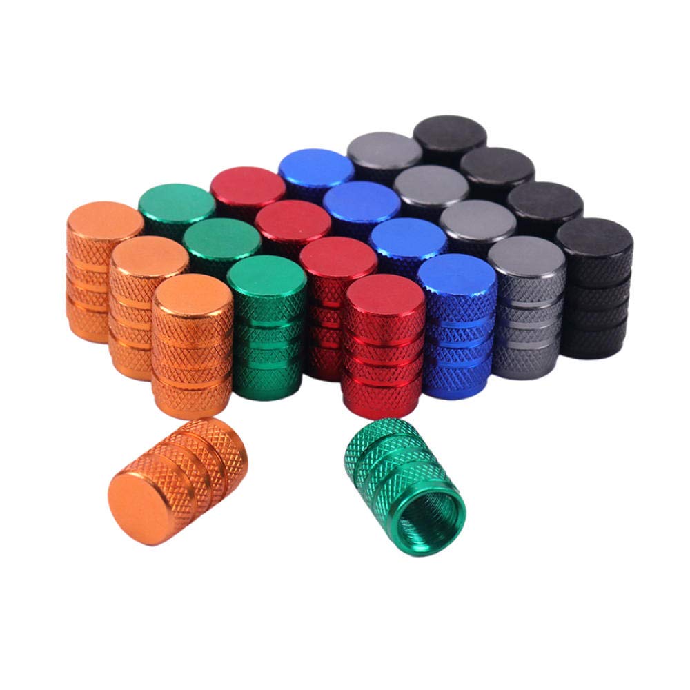 8 Pezzi Tappi Valvola Pneumatici In Alluminio Tappo Antipolvere Ruota Auto Nero E Argento~p119589581
