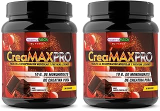 Healthy Fusion | 10.000mg/dosis de Creatina Monohidrato | Creatina 80mesh 100% pura y limpia | Mejora el rendimiento físico y aumenta el crecimiento muscular | 300 gr. Sabor chocolate (Paquete de 2)