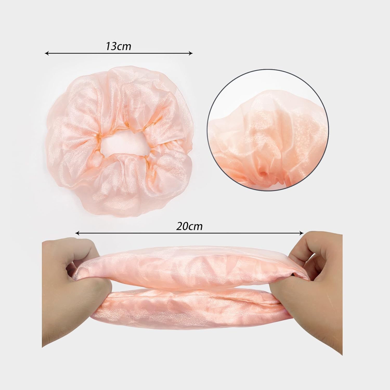 Light Up Pink Scrunchies - Camping Gifts LED Scrunchie for Women & Girls - Neon, Glow in the Dark Hair Accessories - Christmas Hair Ties - Perfect for Sleepover/Rave Party Favors & Supplies - Image 6