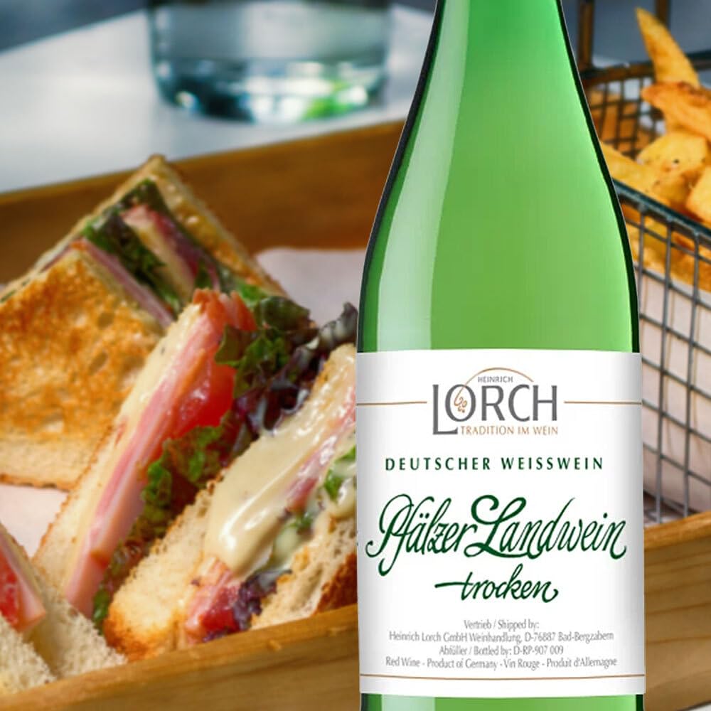 Lorch Pfälzer Landwein Weiß, trocken, sortenreines Weinpaket + VINOX Winecards (6x1,0l)