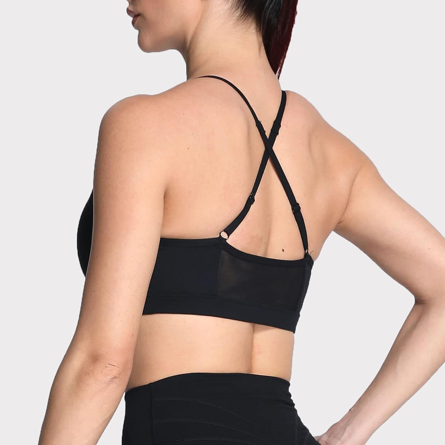 Aoxjox Sports Bras for Women Workout Fitness Ruched Training Baddie Cross Back Yoga Crop Tank - Image 3