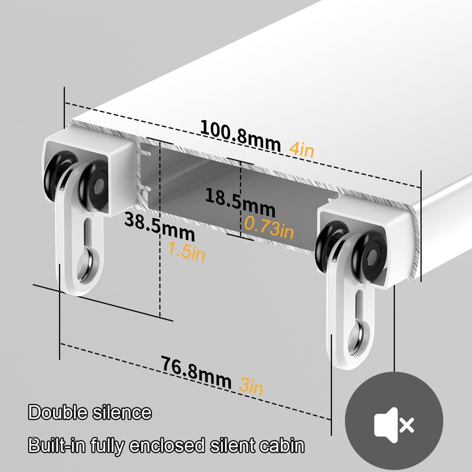 Générique Système de Rails à Rideaux, Rail en Aluminium Robuste - Rails de Plafond Nano Silence pour Salon, Chambre et séparation de pièces - 1,3 m (4,3 pi) réglable, Dur