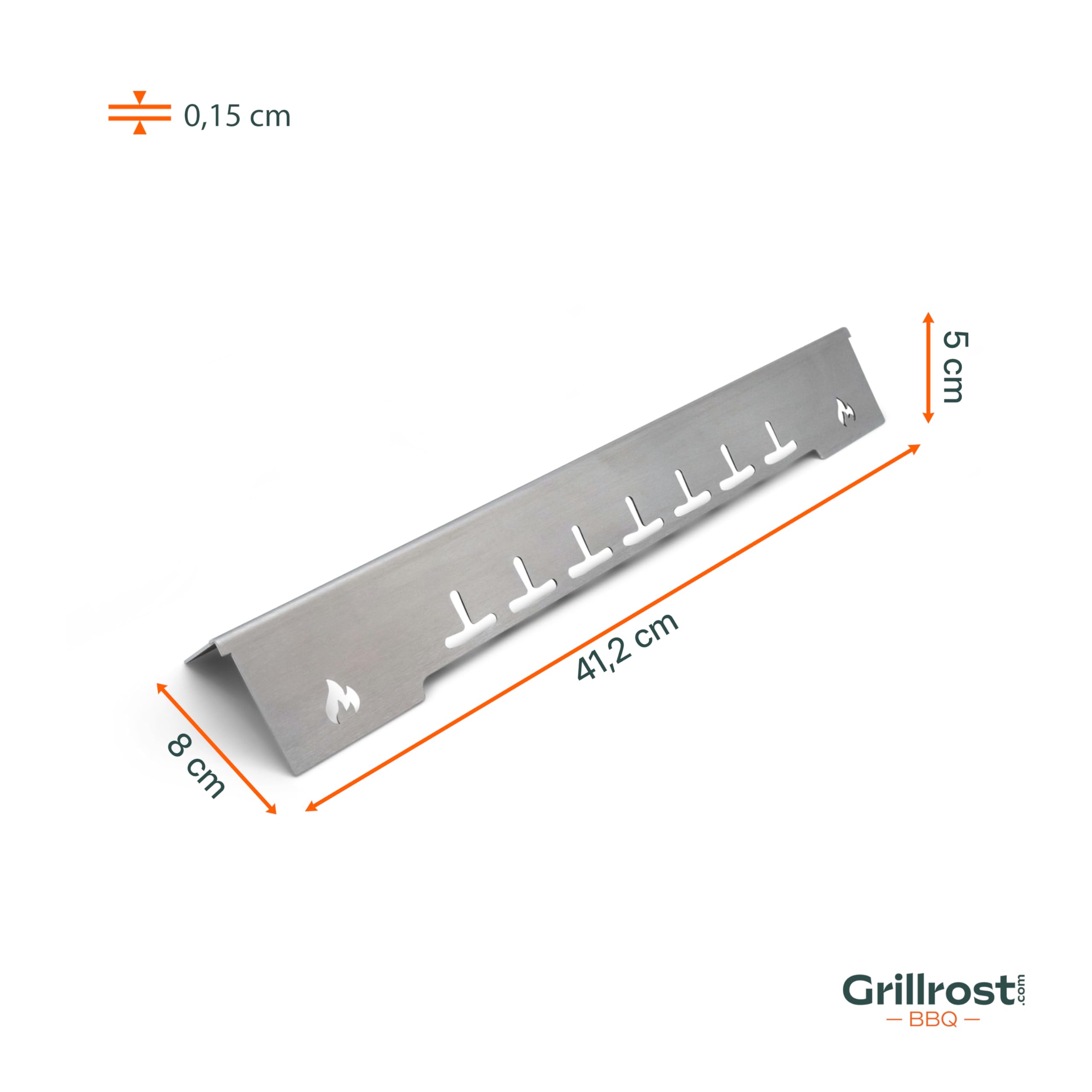 Grillrost.com Das Original Edelstahl Aromaschiene für Napoleon Rogue, Prestige, Freestyle, Legend, Prestige Pro - extra stark 1,5mm