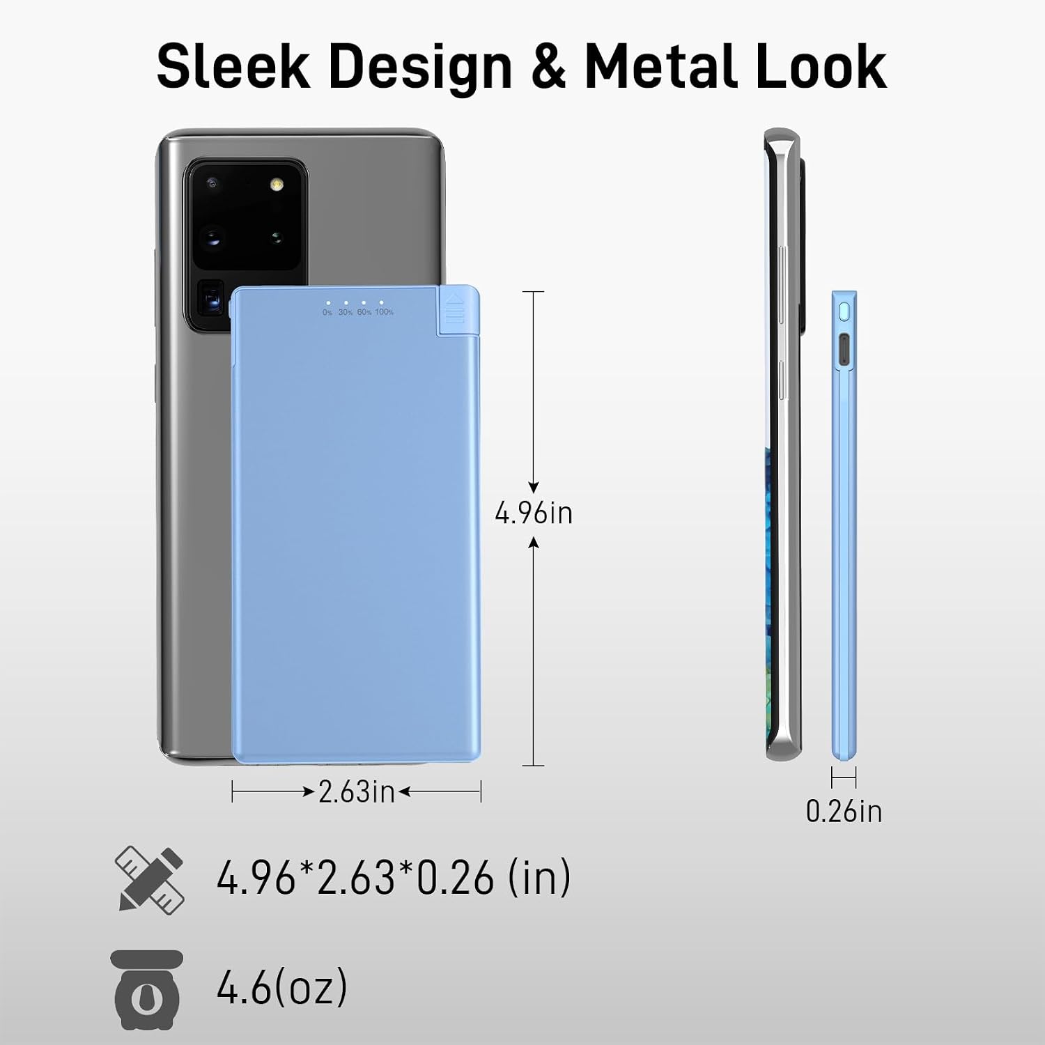 Dimensions and weight of the Auskang Portable Charger