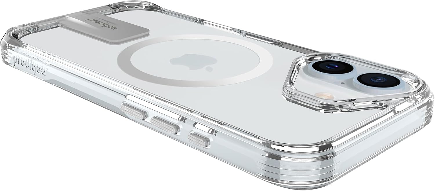 Prodigee iPhone 16 | Smooth + Kickstand | Drop Tested | Dual Layer Cover | Wireless Charging Compatible | Shockproof | Scratch Resistant (Clear, 16 (6.1))