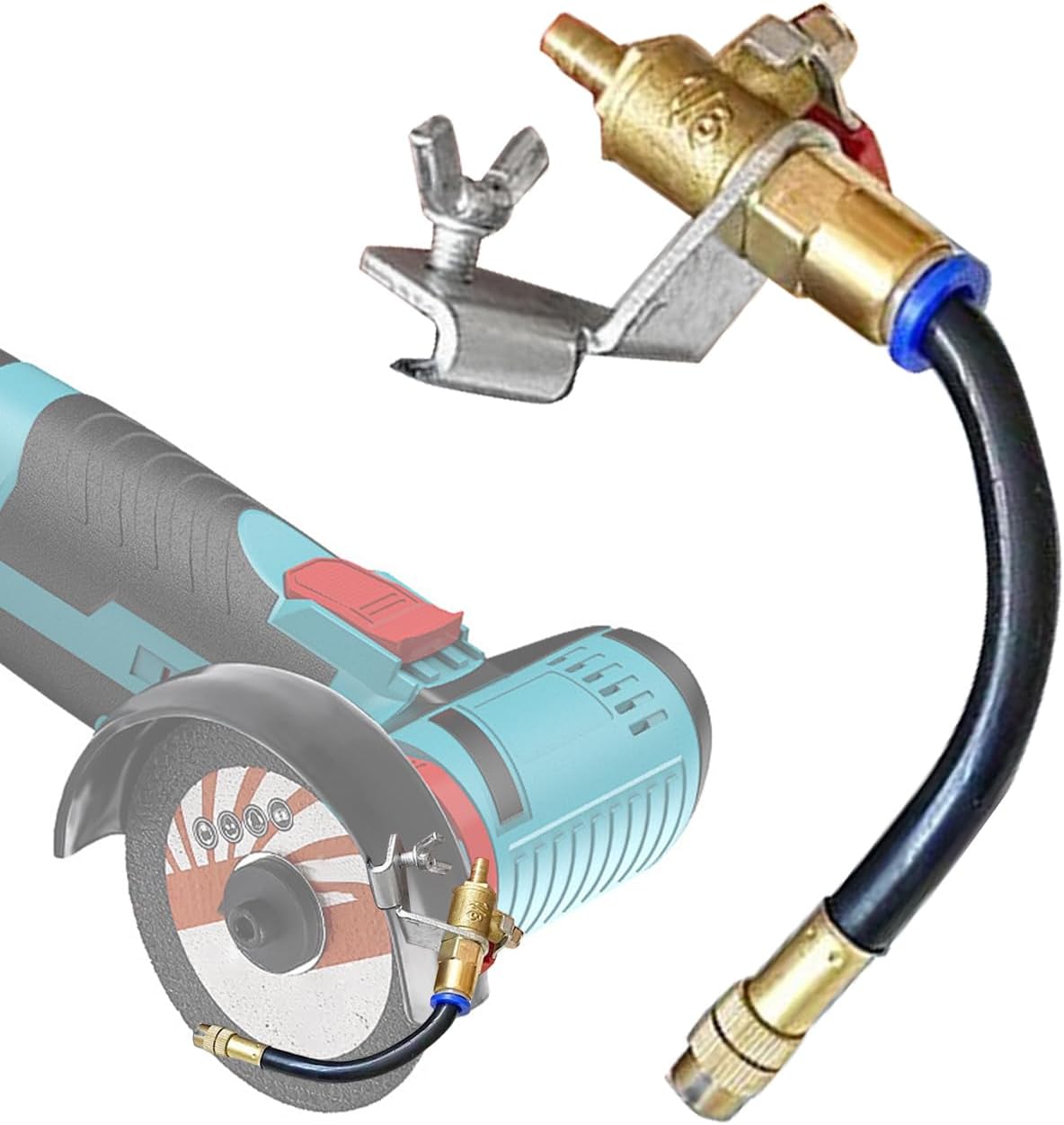 Angle Grinder Misting System - 2 Mode Rustproof Water Spray Attachment for Cutting Machines - Angle Grinders Water Spray | Dust-Reducing Coolant Nozzle for Tile, Marble, Brick, Stone