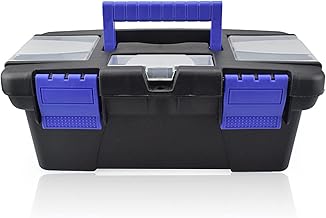 Organizador de caixa de ferramentas Caixa de ferramentas Compartimento de camada dupla Organizadores de Armazenamento Caixa de Ferramentas para Ferramenta de Hardware Acessórios de Ferro de Solda Caixa de Ferramentas Caixa de Ferramentas Caixa de Ferramentas Estojo Organizador (Cor: Caixa de Ferramentas Azul)